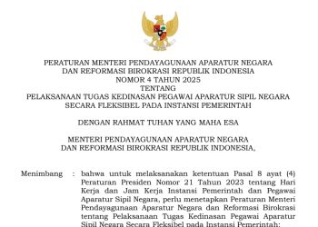 Kementerian PANRB Sosialisasikan Peraturan Menteri Nomor 4 Tahun 2025 Tentang Fleksibilitas Kerja ASN