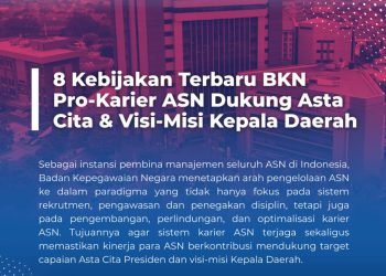Delapan Kebijakan Terbaru BKN Pro-Karier ASN, Dukung Asta Cita Presiden dan Visi-Misi Kepala Daerah, Ini Daftarnya    