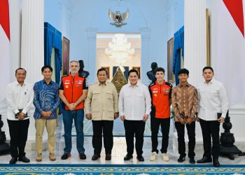 Presiden Prabowo Terima Kunjungan Juara Dunia MotoGP Marc Marquez dan Dua Pembalap Muda Indonesia di Istana Merdeka