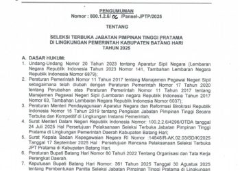Ini Jadwal dan Tahapan Seleksi JPT Pratama di Pemkab Batanghari