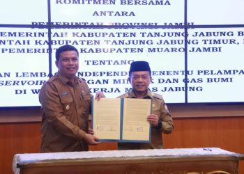 Wabup Katamso Tanda Tangani Komitmen Bersama Percepatan Penetapan Lembaga Independen Migas di WK Jabung dan Lemang
