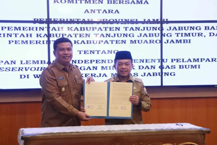 Wabup Katamso Tanda Tangani Komitmen Bersama Percepatan Penetapan Lembaga Independen Migas di WK Jabung dan Lemang