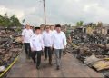 Pasca Kunjungan Menkes, Gubernur Jambi Dan Bupati Tanjab Barat Tinjau Lokasi Kebakaran Teluk Nilau